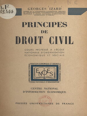 cover image of Principes de droit civil